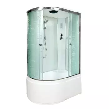 Душевая кабина AvaCan 120x90 EM5012REL стекло узорчатое, профиль хром, с электрикой, правая