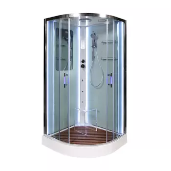 Душевая кабина AvaCan A09LED+GM 90x90 стекло прозрачное, профиль хром