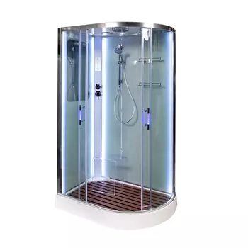 Душевая кабина AvaCan A102LLED 120x80 стекло прозрачное, профиль хром, с пультом, левая