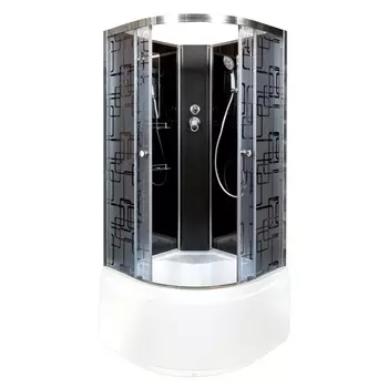 Душевая кабина AvaCan BM4510NBLACK 100x100 стекло с рисунком, профиль хром