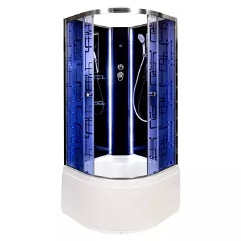 Душевая кабина AvaCan BM4510NLEDBLACK 100x100 стекло с рисунком, профиль хром