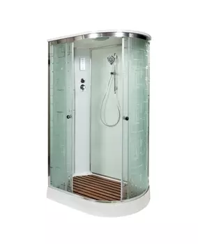 Душевая кабина AvaCan EM1511LEL 110x80 стекло рисунок, профиль хром, левая