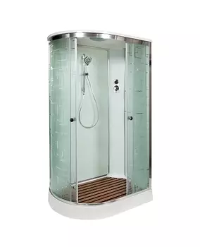 Душевая кабина AvaCan EM1511R 110x80 стекло рисунок, профиль хром, правая