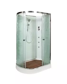 Душевая кабина AvaCan EM1511RNGM 110x80 стекло рисунок, профиль хром, правая