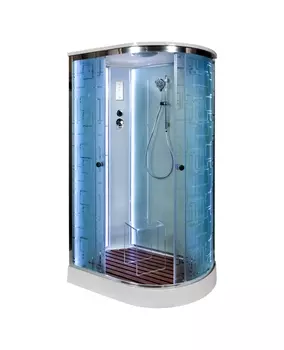 Душевая кабина AvaCan EM1512LLED 120x80 стекло рисунок, профиль хром, левая