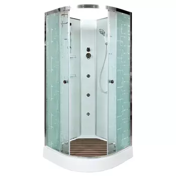 Душевая кабина AvaCan EM1580NGM 80x80 стекло рисунок, профиль хром