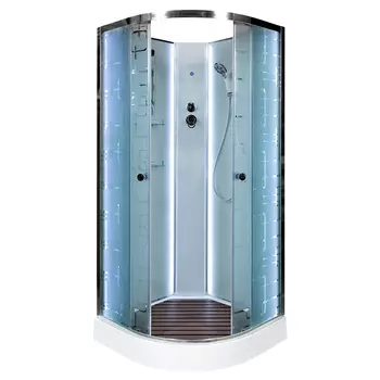 Душевая кабина AvaCan EM1580NLED 80x80 стекло рисунок, профиль хром