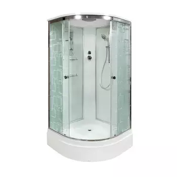 Душевая кабина AvaCan EM2710 100x100 стекло рисунок, профиль хром