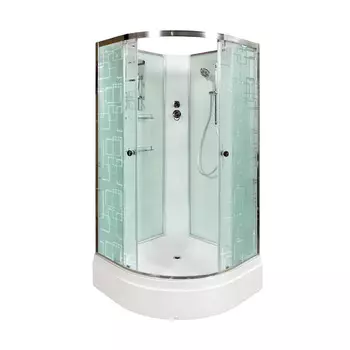 Душевая кабина AvaCan EM2710N 100x100 стекло рисунок, профиль хром