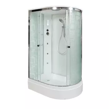 Душевая кабина AvaCan EM2712LGM+EL 120x80 стекло рисунок, профиль хром, левая