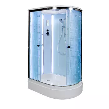 Душевая кабина AvaCan EM2712LLED 120x80 стекло рисунок, профиль хром, левая