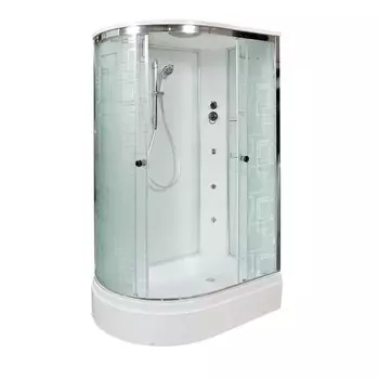 Душевая кабина AvaCan EM2712RGM 120x80 стекло с рисунком, профиль хром, правая