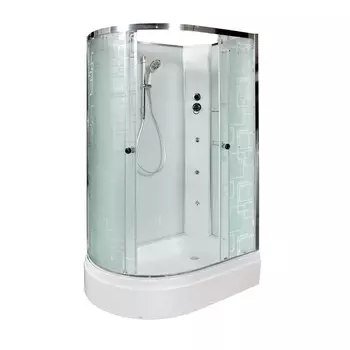 Душевая кабина AvaCan EM2712RNGM 120x80 стекло с рисунком, профиль хром, правая