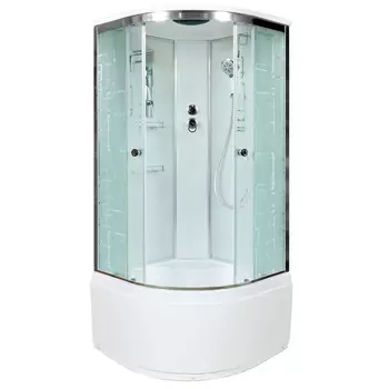 Душевая кабина AvaCan EM4580 80x80 стекло с рисунком, профиль хром