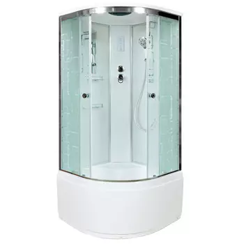 Душевая кабина AvaCan EM4580EL 80x80 стекло с рисунком, профиль хром