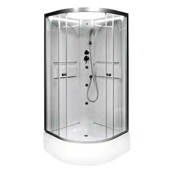 Душевая кабина AvaCan L510NLED+GM 100x100 стекло прозрачное, профиль хром