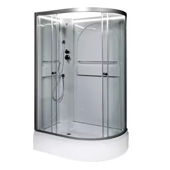 Душевая кабина AvaCan L520LNLED 120x80 стекло прозрачное, профиль хром, левая