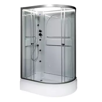 Душевая кабина AvaCan L520LNLED+GM 120x80 стекло прозрачное, профиль хром, левая