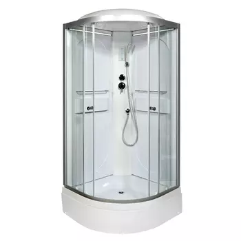 Душевая кабина AvaCan L580LED 80x80 стекло прозрачное, профиль хром