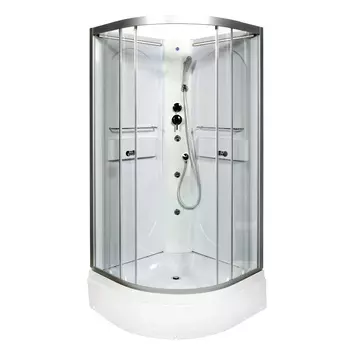 Душевая кабина AvaCan L590NLED+GM 90x90 стекло прозрачное, профиль хром