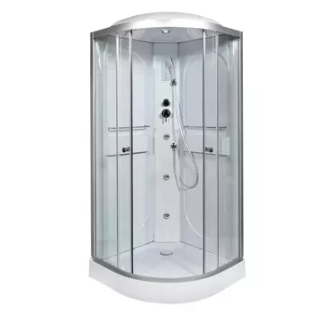 Душевая кабина AvaCan L608GM+EL 80x80 стекло прозрачное, профиль хром