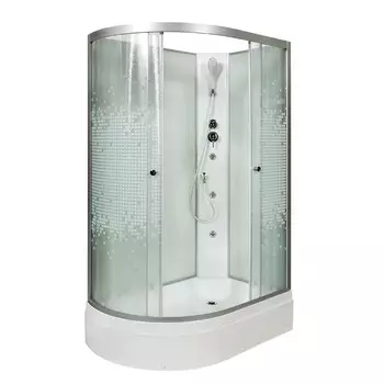 Душевая кабина AvaCan L720RNGM 120x80 стекло мозаика, профиль хром, правая