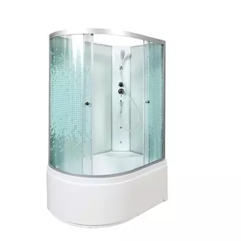 Душевая кабина AvaCan L920RNGM 120x80 стекло с рисунком, профиль хром, правая