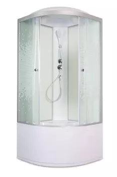 Душевая кабина AvaCan L980EL 80x80 стекло мозаика, профиль хром