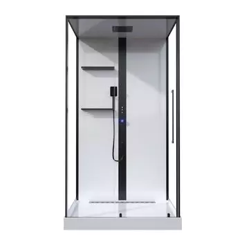 Душевая кабина Black&White Galaxy 115х90 G8038 стекло прозрачное, профиль черный