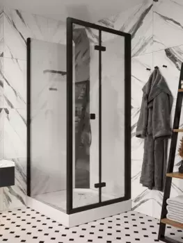 Душевая кабина Ceruttispa Bella 90x90 BELLA90B стекло прозрачное, профиль черный