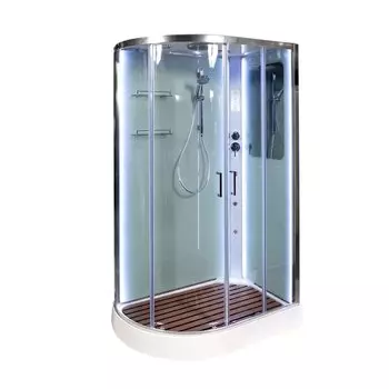 Душевая кабина Deto A А102 R LED и гидромассажем 120x80 стекло прозрачное, профиль хром