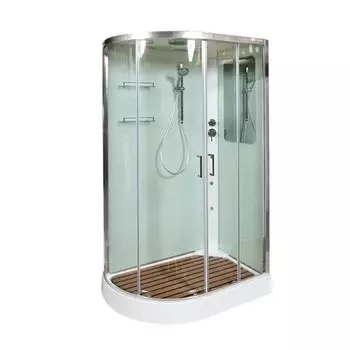 Душевая кабина Deto A А102 R с гидромассажем 120x80 стекло прозрачное, профиль хром