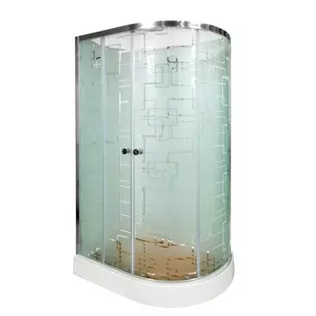 Душевая кабина Deto EM ЕМ1511 L N LED с гидромассажем 110х80 стекло с рисунком, профиль хром