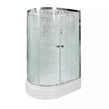 Душевая кабина Deto EM ЕМ2712 R N LED 120x80 стекло с рисунком, профиль хром