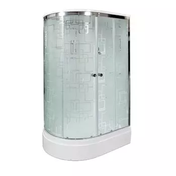 Душевая кабина Deto EM ЕМ2712 R с электрикой (эл.) 120x80 стекло с рисунком, профиль хром