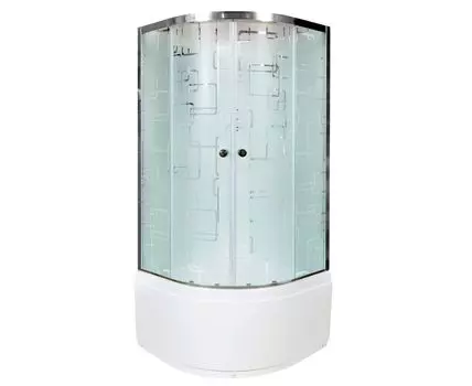Душевая кабина DTO EM EM4510GM+EL с гидромассажем и электрикой 100х100 стекло с рисунком, профиль хром