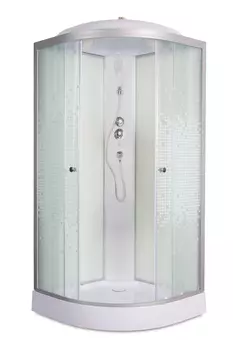 Душевая кабина DTO L909 90x90 стекло с рисунком, профиль хром