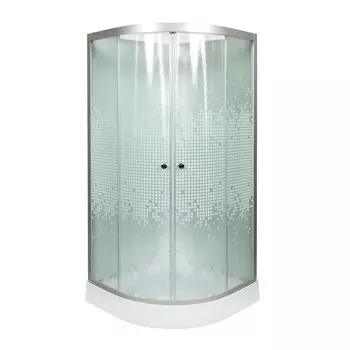 Душевая кабина Deto L 908 N с гидромассажем 80x80 стекло с рисунком, профиль хром