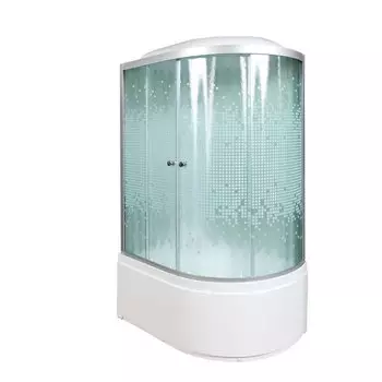 Душевая кабина Deto L 920 L с электрикой 120x80 стекло с рисунком, профиль хром