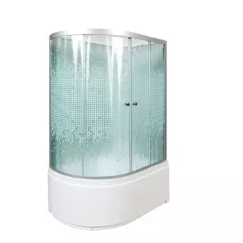 Душевая кабина Deto L 920 R N без крыши 120x80 стекло с рисунком, профиль хром