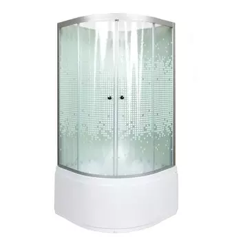 Душевая кабина Deto L 980 N без крыши 80x80 стекло с рисунком, профиль хром