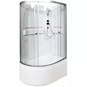 Душевая кабина Deto L L620RNLED 120x80 с подсветкой, стекло прозрачное, профиль хром