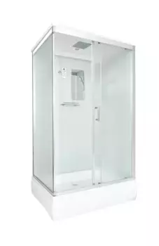 Душевая кабина DTO D 229SEL 120x90 с электрикой, стекло матовое, профиль глянцевый хром