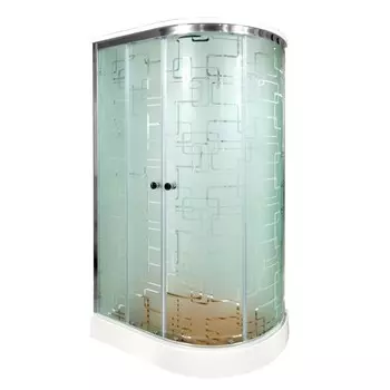 Душевая кабина DTO EM ЕМ1511 L с гидромассажем и электрикой 110x80 стекло с рисунком, профиль хром