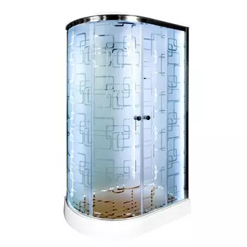 Душевая кабина DTO EM ЕМ1511 R LED 110х80 стекло с рисунком, профиль хром