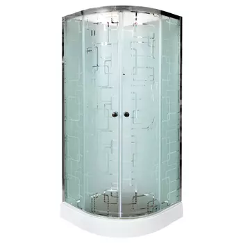 Душевая кабина DTO EM ЕМ1580 N 80х80 стандартная, стекло с рисунком, профиль хром