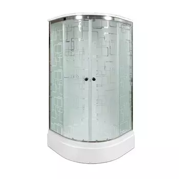 Душевая кабина DTO EM ЕМ2710 с гм. и эл. 100x100 стекло с рисунком, профиль хром