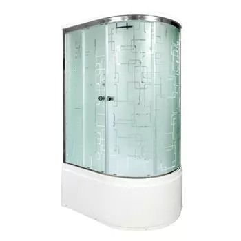 Душевая кабина DTO EM ЕМ4512 L с гидромассажем и электрикой 120х80 стекло с рисунком, профиль хром