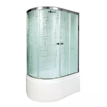 Душевая кабина DTO EM ЕМ4512 R с гидромассажем 120х80 стекло с рисунком, профиль хром