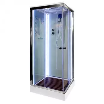 Душевая кабина DTO K K402SLED 120x90 с подсветкой, стекло прозрачное, профиль хром